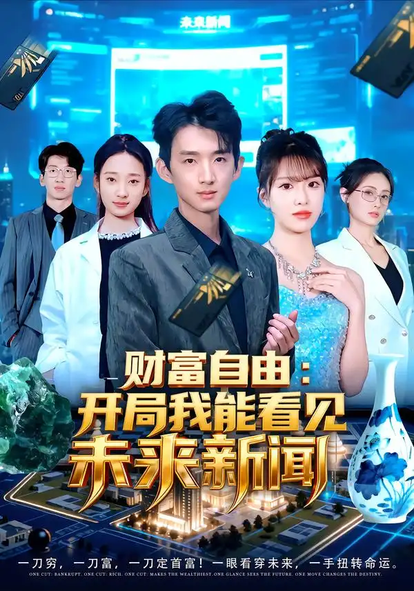 财富自由：开局我能看见未来新闻 - 短剧短剧海报图片