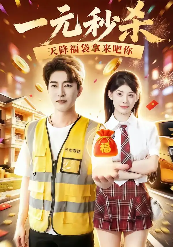 一元秒杀，天降福袋拿来吧你&一元秒杀天降福袋拿来吧你 - 短剧短剧海报图片