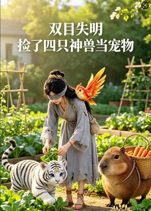 双目失明捡了四只神兽当宠物
