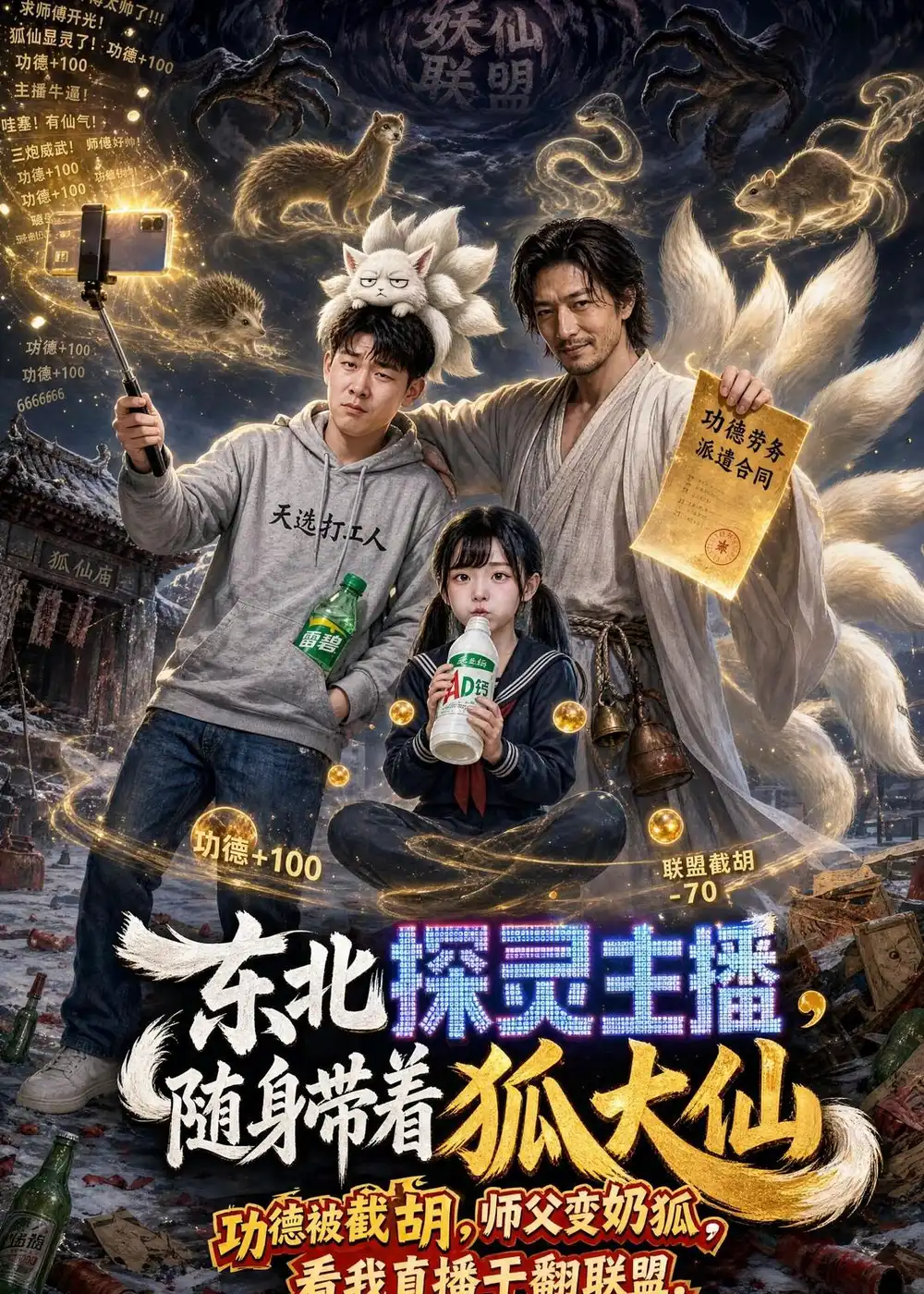 东北探灵主播，随身带着狐大仙&东北探灵主播随身带着狐大仙 - 短剧短剧海报图片