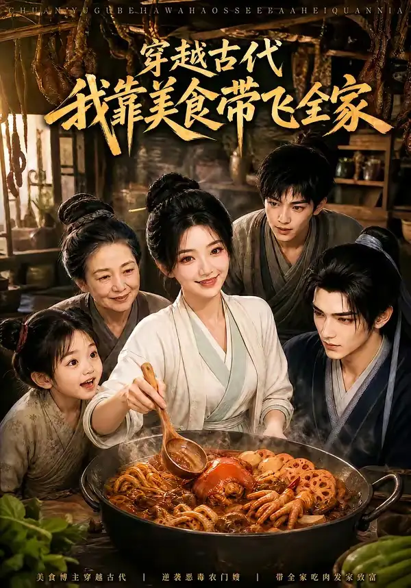 穿越古代，我靠美食带飞全家&穿越古代我靠美食带飞全家 - 短剧短剧海报图片