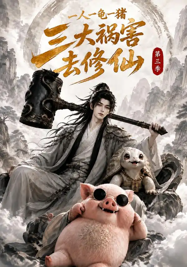 一人一龟一猪，三大祸害去修仙第三季&一人一龟一猪三大祸害去修仙第三季 - 短剧短剧海报图片