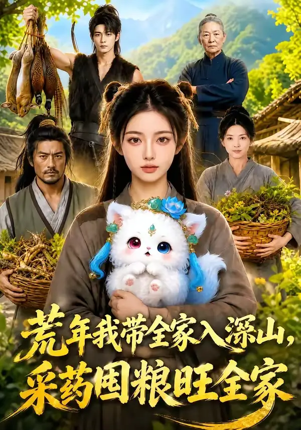荒年我带全家入深山，采药囤粮旺全家&荒年我带全家入深山采药囤粮旺全家 - 短剧短剧海报图片