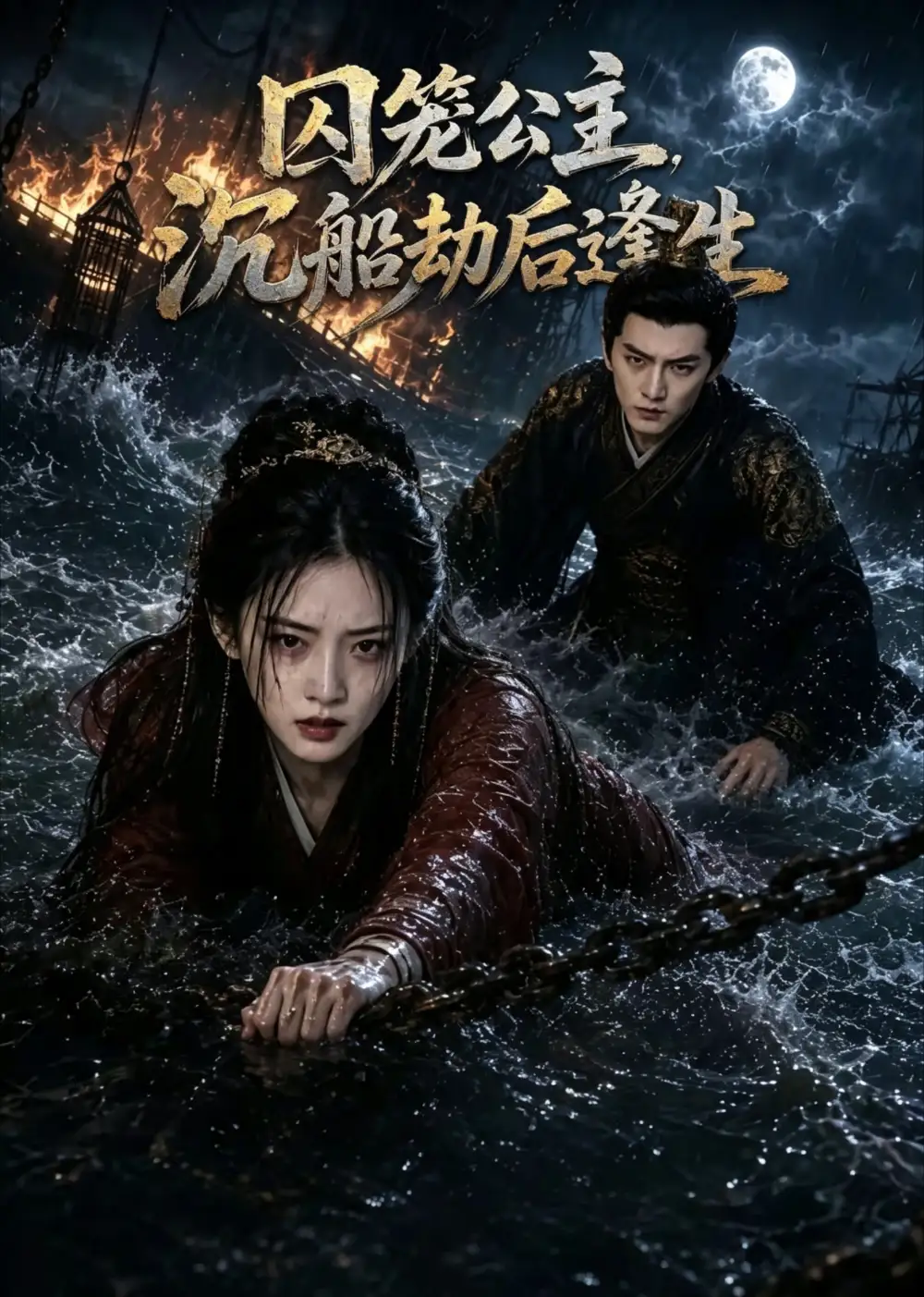 囚笼公主，沉船劫后逢生&囚笼公主沉船劫后逢生 - 短剧短剧海报图片