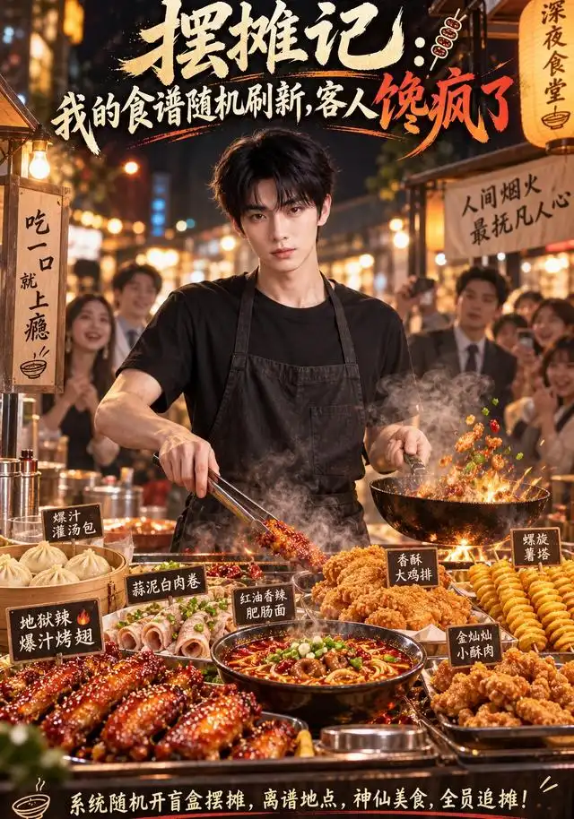 摆摊记：我的食谱随机刷新，客人馋疯了 - 短剧短剧海报图片