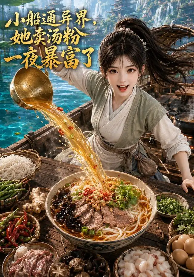 小船通异界,她卖汤粉一夜暴富了