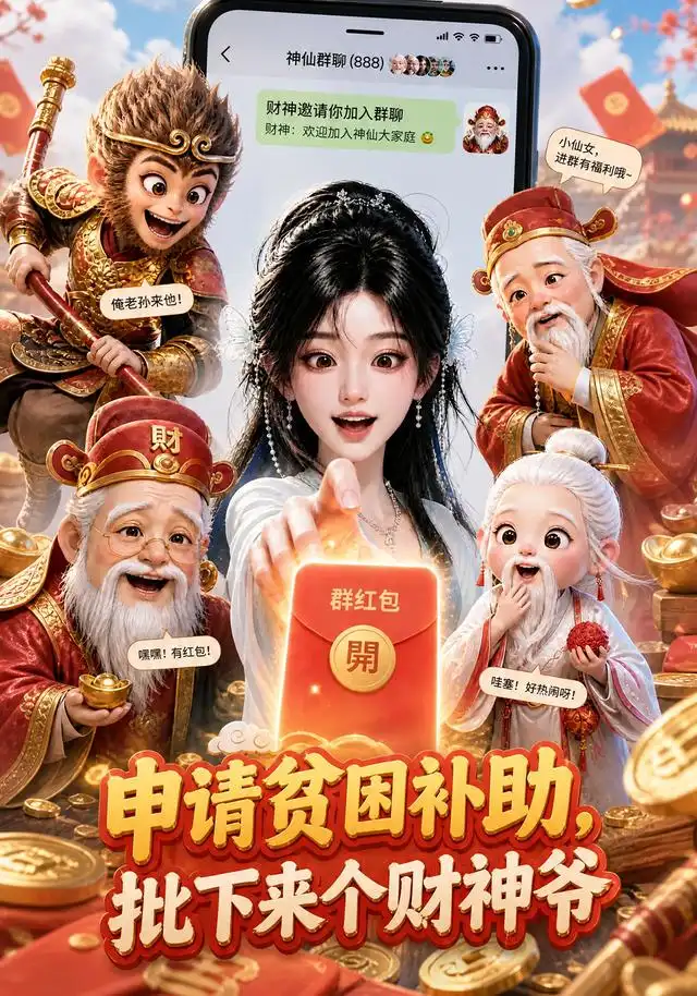 申请贫困补助,批下来个财神爷
