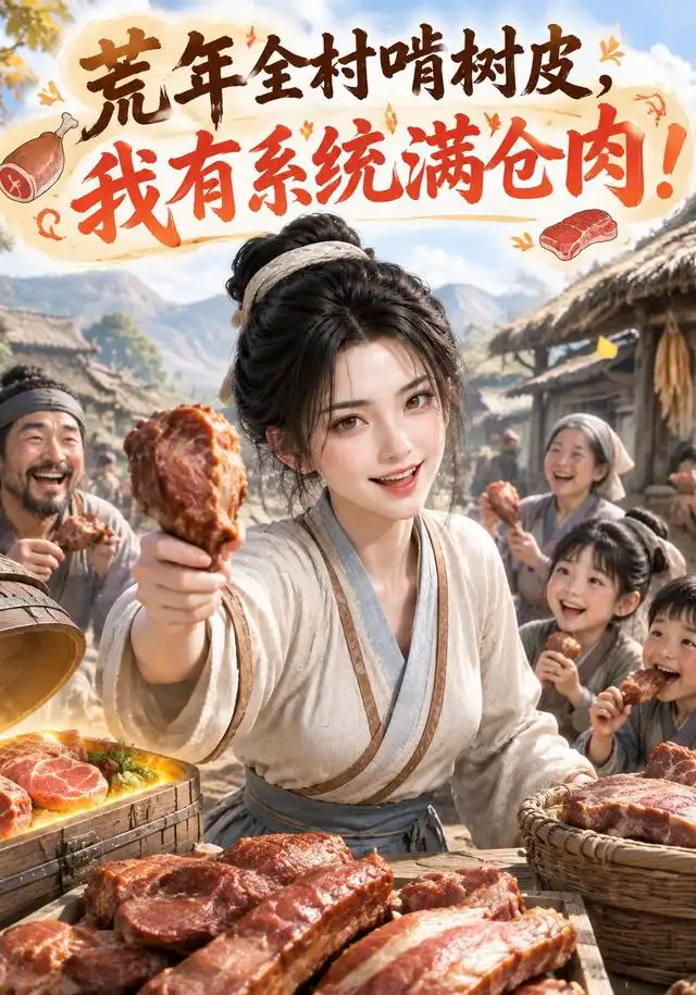 荒年全村啃树皮，我有系统满仓肉！ - 短剧短剧海报图片
