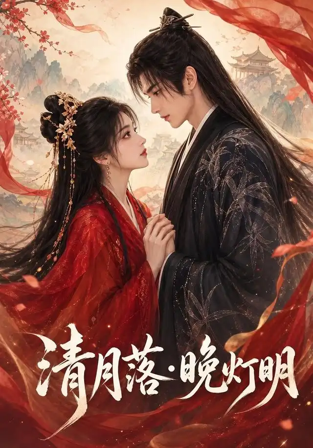 清月落,晚灯明