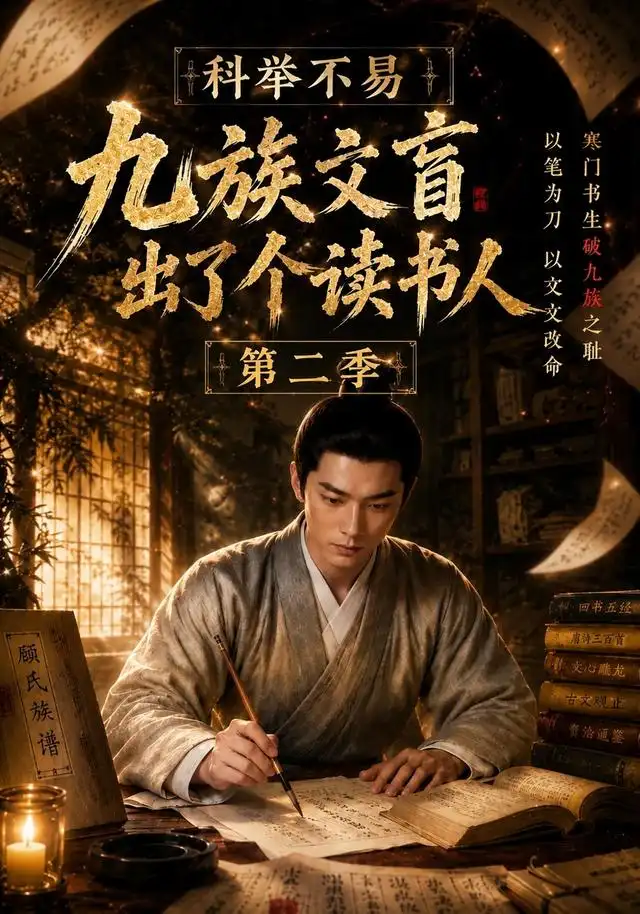 科举不易，九族文盲出了个读书人第二季 - 短剧短剧海报图片