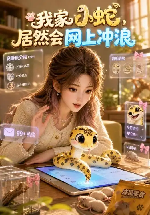 我家小蛇,居然会网上冲浪